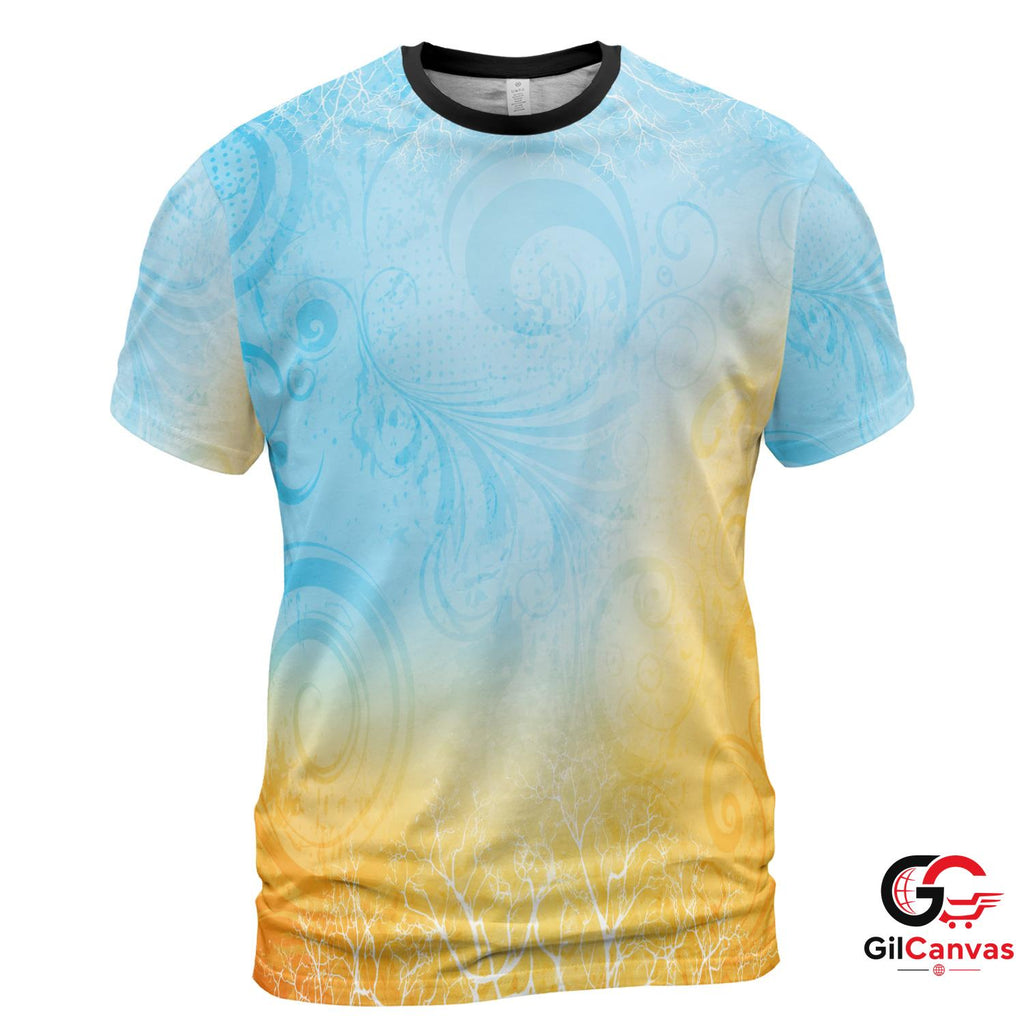 Abstract Tree 3D T-Shirt, Unisex Summer Nature Tee Gift For Outdoor Activities