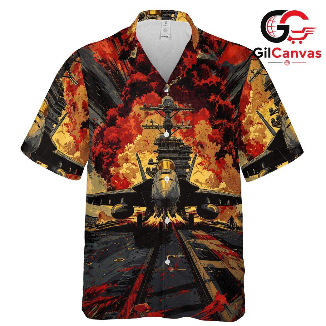 Airplane Graphic Hawaiian Tee, Casual Attire for Men Summer Beach Parties