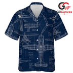 Airplane Print Hawaiian Shirt, Perfect Men Beach Vacation Summer Events