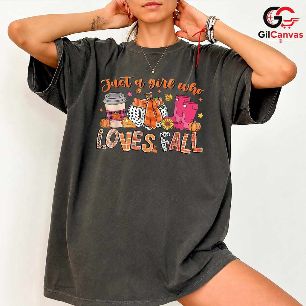 Autumn Vibes Girl T-Shirt Unisex Cute Fall Season Perfect Gift Idea Teens