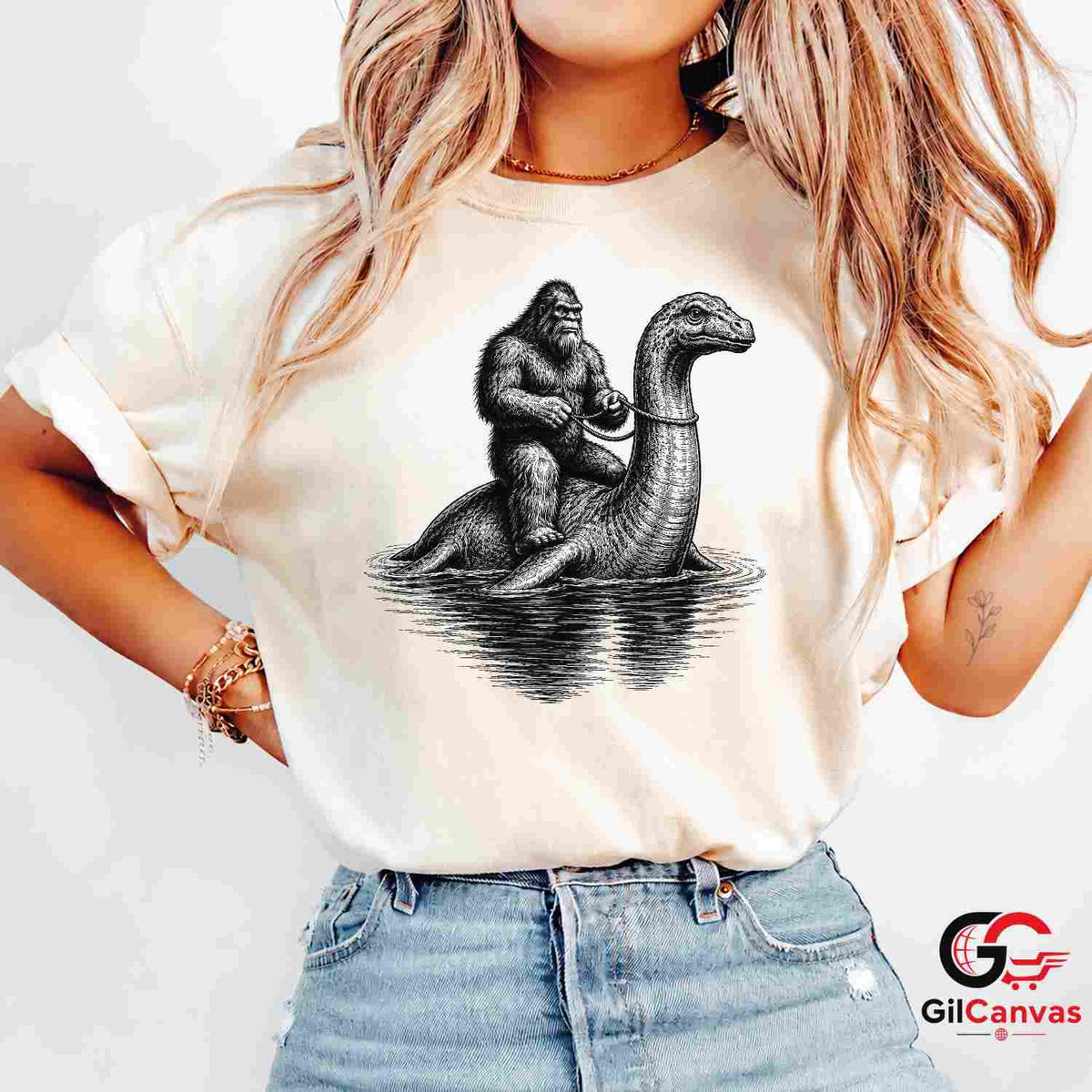 Bigfoot Lake Monster T-Shirt Mythical Adventure Unisex Cryptid Legend Gift Tee