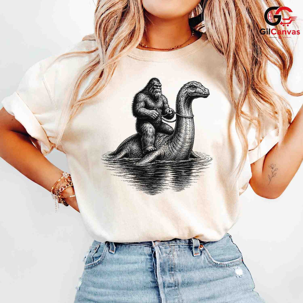Bigfoot Lake Monster T-Shirt Mythical Adventure Unisex Cryptid Legend Gift Tee
