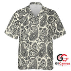 Black Floral Hawaiian Shirt For Summer Unisex Vacation Beach Wear Outfits