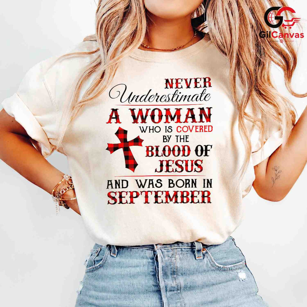 Blood Of Jesus September T-Shirt Unisex Christian Women Birthday Gift Idea