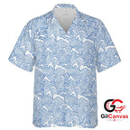 Blue Ocean Wave Hawaiian Shirt For Unisex Summer Beachwear Casual Swimwear Top
