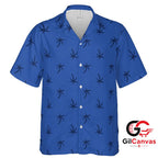 Blue Palm Tree Hawaiian Shirt Perfect For Unisex Summer Beach Vacation Casual
