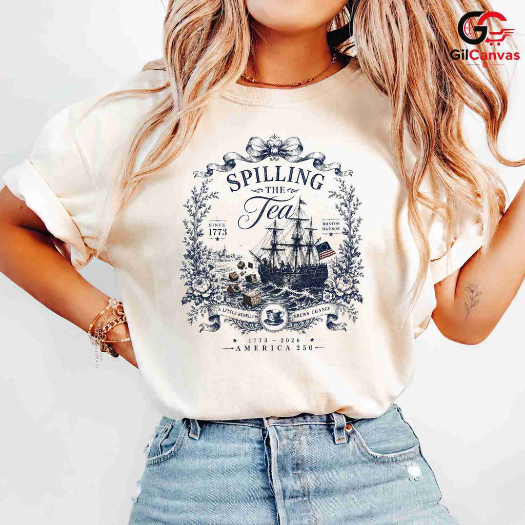 Boston Tea Party History T-Shirt Patriotic Anniversary Unisex Graphic Apparel