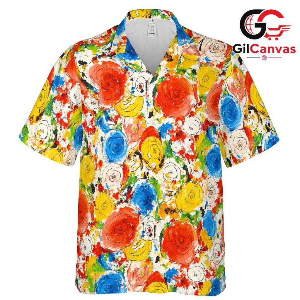 Bright Floral Hawaiian Shirt, Perfect Casual Wear for Men Summer Events