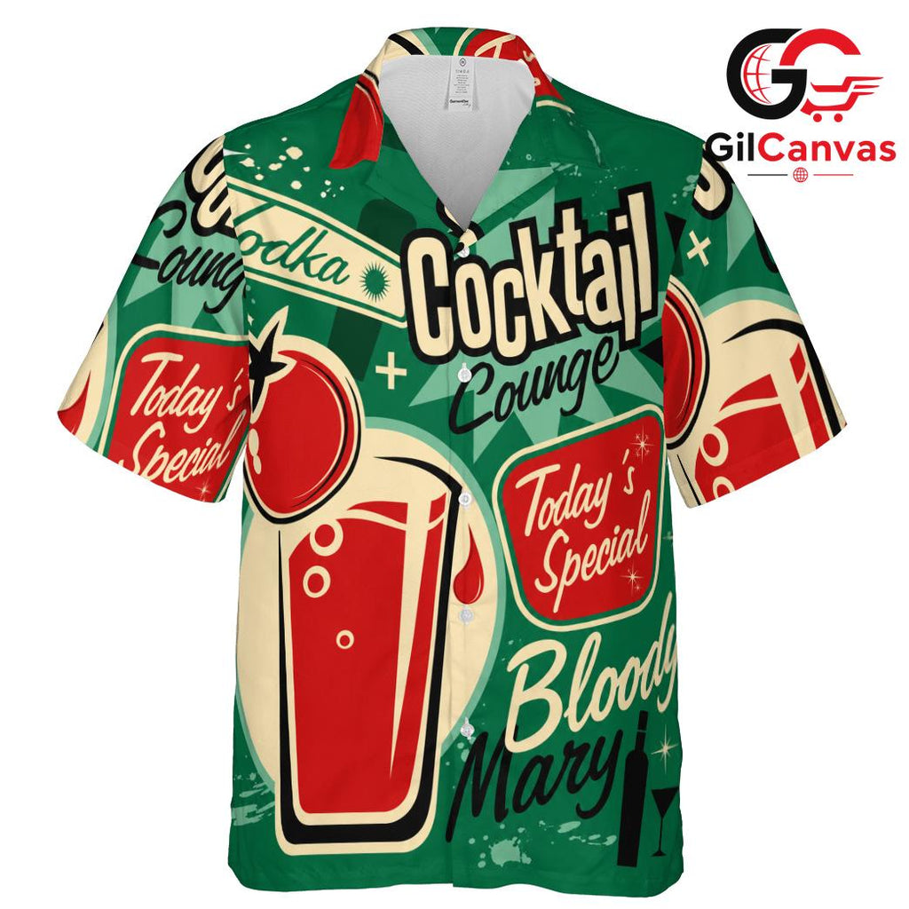 Cocktail Design Hawaiian Shirt, Great Beach Vibes for Men Summer Parties