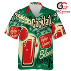 Cocktail Design Hawaiian Shirt, Great Beach Vibes for Men Summer Parties