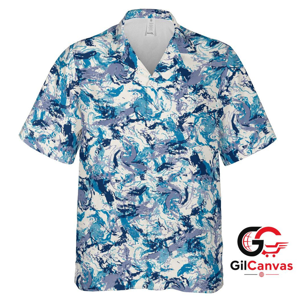 Colorful Abstract Hawaiian Tee Perfect For Unisex Summer Vacation Beach Wear