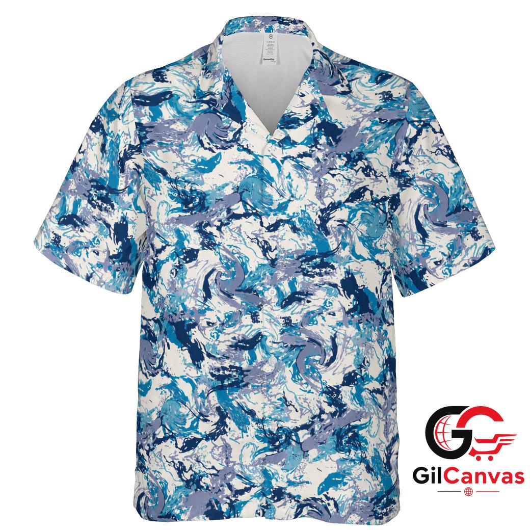 Colorful Abstract Hawaiian Tee Perfect For Unisex Summer Vacation Beach Wear