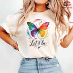 Colorful Butterfly T-Shirt Spring Art Nature Lover Unisex Graphic Tee Gift