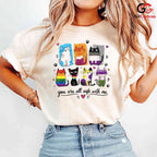 Colorful Cat Awareness T-Shirt Cute Feline Lover Gift Unisex Graphic Apparel