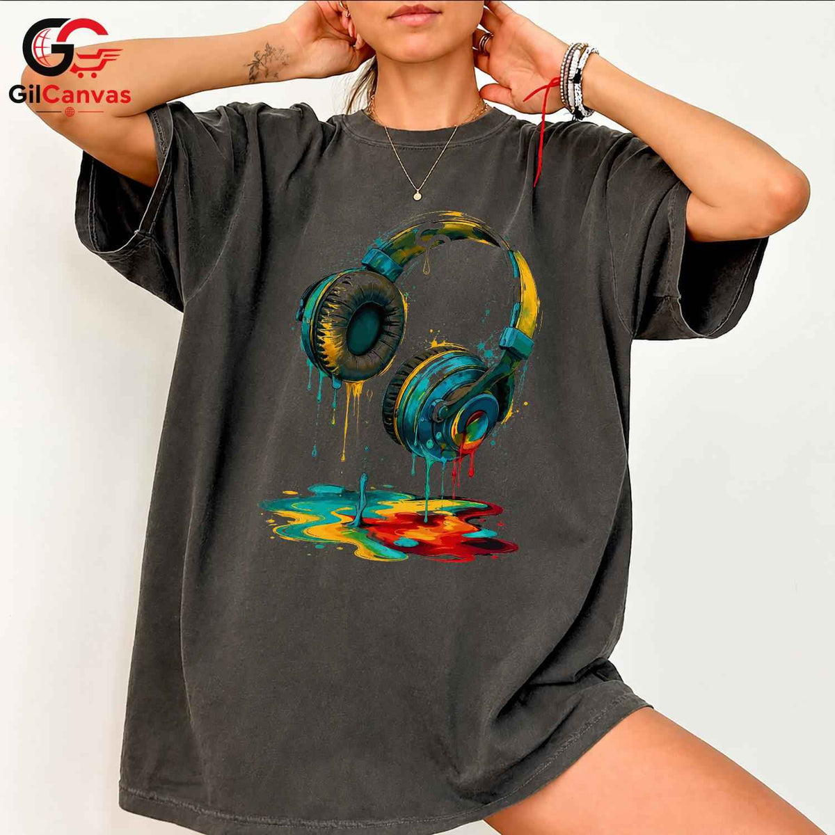 Colorful Music T-Shirt Unisex Teen Music Lover Fan Casual Graphic Apparel Shirt