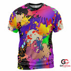 Colorful Paint Drop 3D T-Shirt, Vibrant Unisex Abstract Graphic Tee Summer Festivals