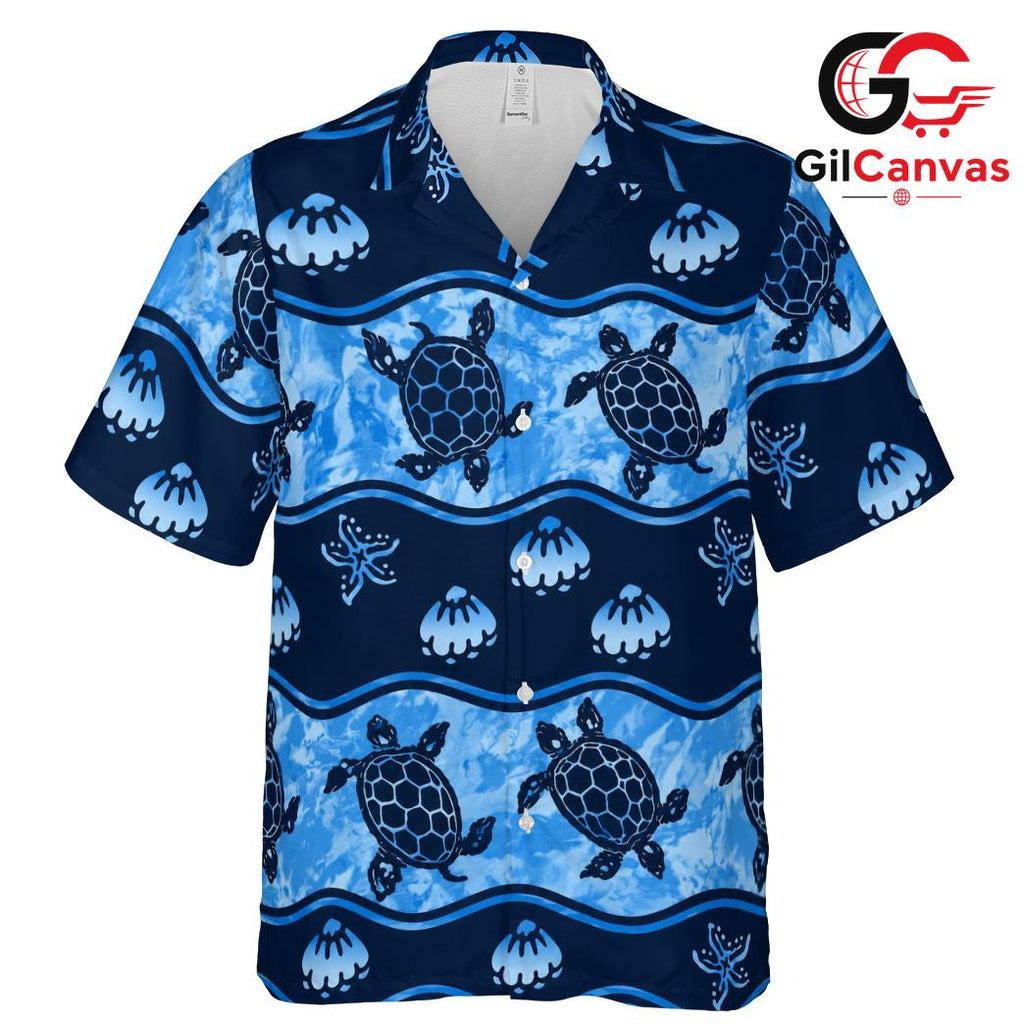 Colorful Sea Turtle Beach Shirt, Unisex Summer Wear For Tropical Vacations