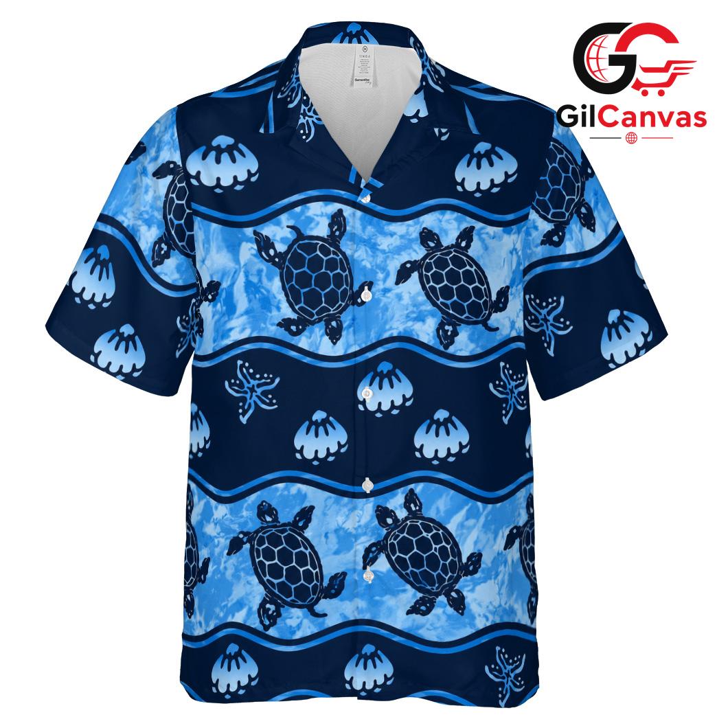 Colorful Sea Turtle Beach Shirt, Unisex Summer Wear For Tropical Vacations