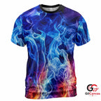 Colorful Smoke 3D T-Shirt, Stylish Unisex Graphic Tee Gift For Everyday Casual