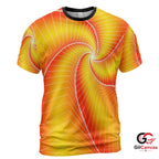 Colorful Spiral Art 3D T-Shirt, Trendy Unisex Summer Graphic Tee For Festivals