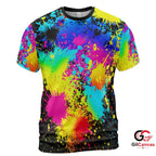 Colorful Splash Art 3D T-Shirt, Vibrant Unisex Graphic Tee For Summer Events