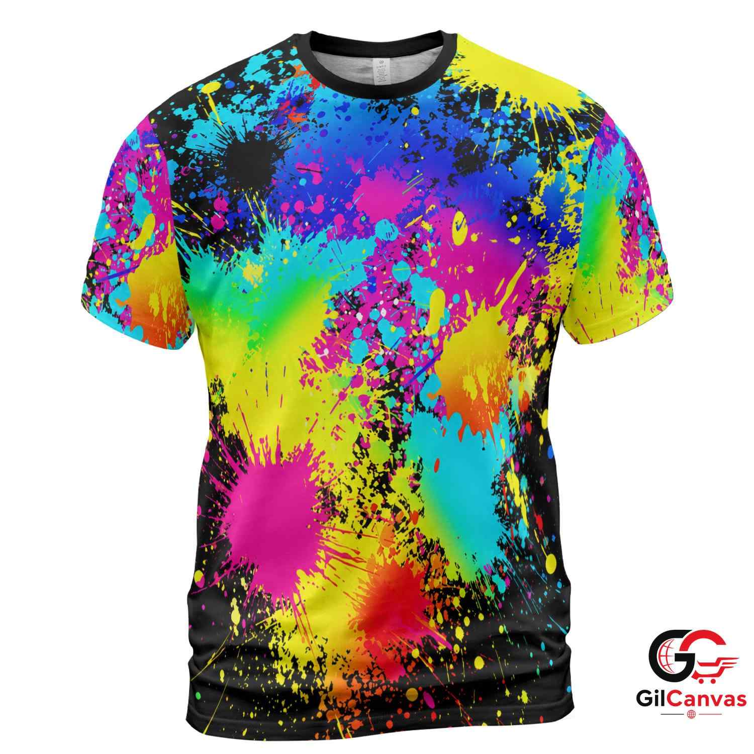 Colorful Splash Art 3D T-Shirt, Vibrant Unisex Graphic Tee For Summer Events