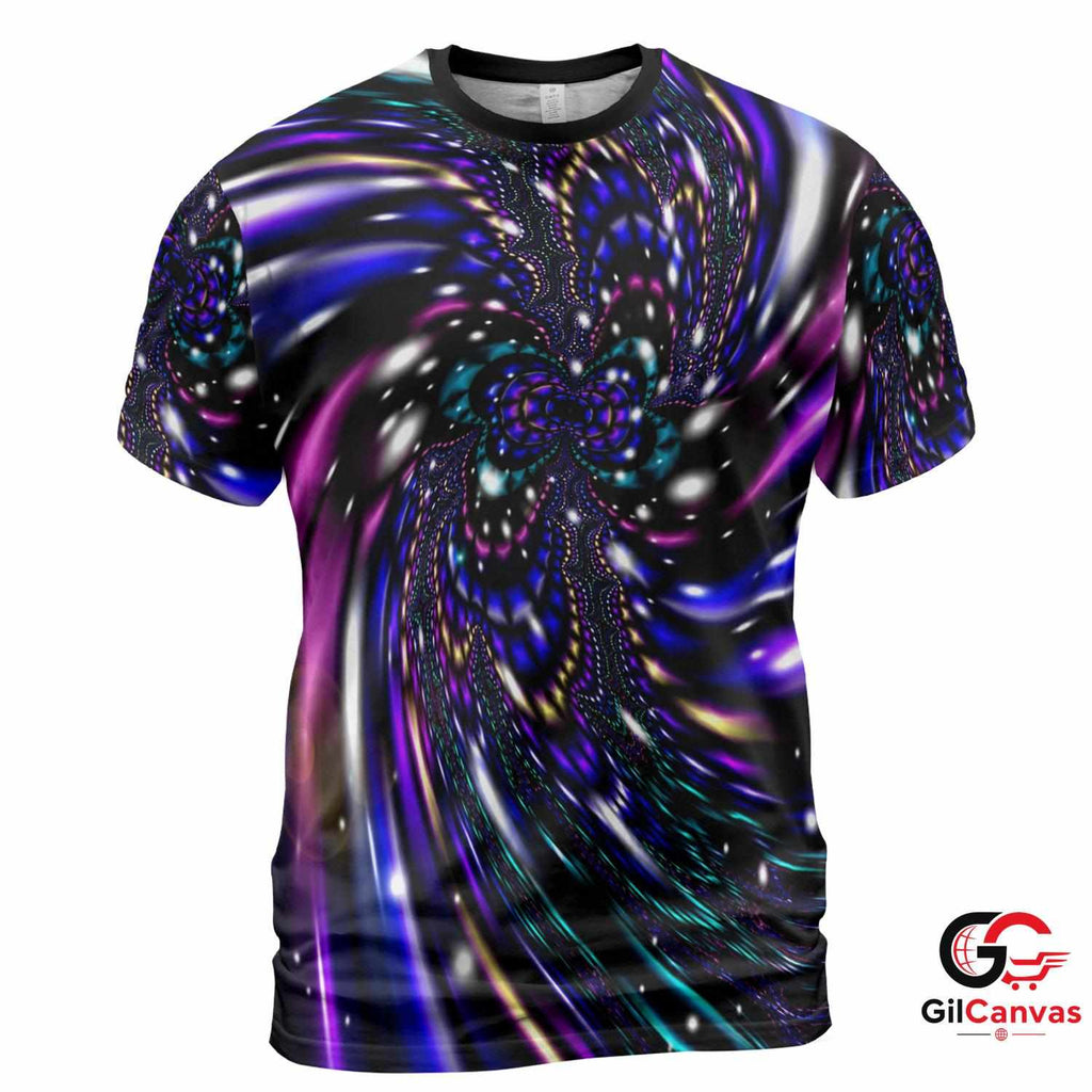 Colorful Swirl 3D T-Shirt, Fashionable Unisex Graphic Tee Gift For Festivals