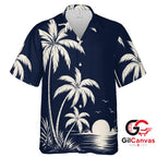 Comfy Palm Tree Hawaiian Shirt For Summer Vacation Unisex Beachwear Vibe