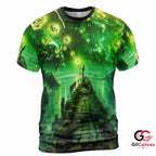 Cool Cosmic Art 3D T-Shirt, Vibrant Unisex Space Graphic Tee For Summer Vacations