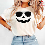 Cool Pumpkin Face Funny T-Shirt Unisex Spooky Halloween Gift For Kids Teens