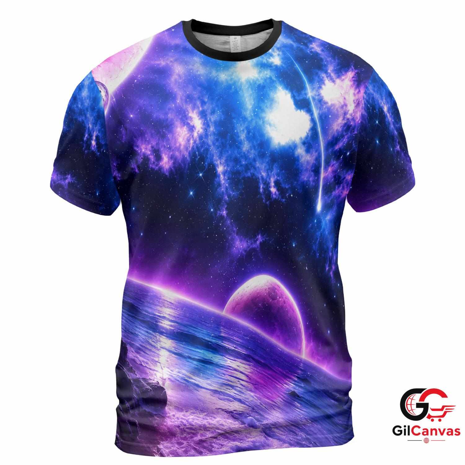 Cosmic Alien Sci-Fi 3D T-Shirt, Unisex Space Adventure Tee Gift For Gamers Fun