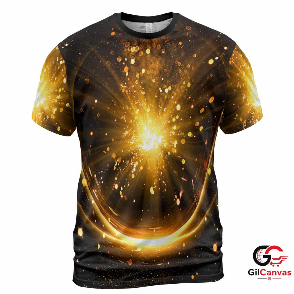 Cosmic Explosion 3D T-Shirt, Glowing Stars Unisex Space Tee Gift For Astronomy