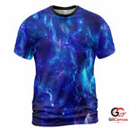 Cosmic Nebula Art 3D T-Shirt, Vibrant Unisex Space Graphic Tee Gift Sci-Fi Parties