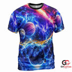 Cosmic Planets Art 3D T-Shirt, Vibrant Unisex Space Graphic Tee For Astronomy