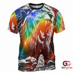Cosmic Roaring Lion 3D T-Shirt, Vibrant Unisex Galaxy Graphic Tee Gift For Birthdays