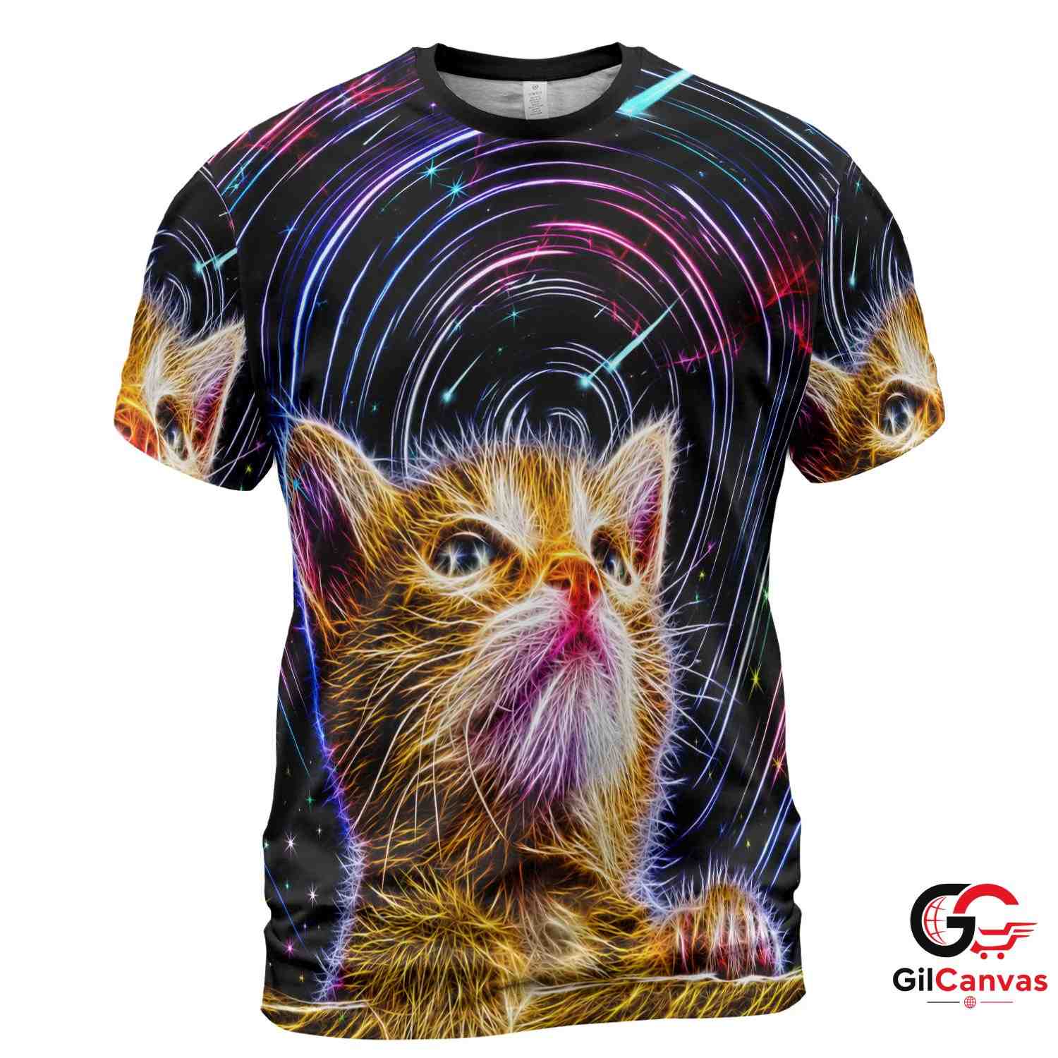 Cute Cat Pattern 3D T-Shirt, Funny Unisex Animal Tee Gift For Halloween Events