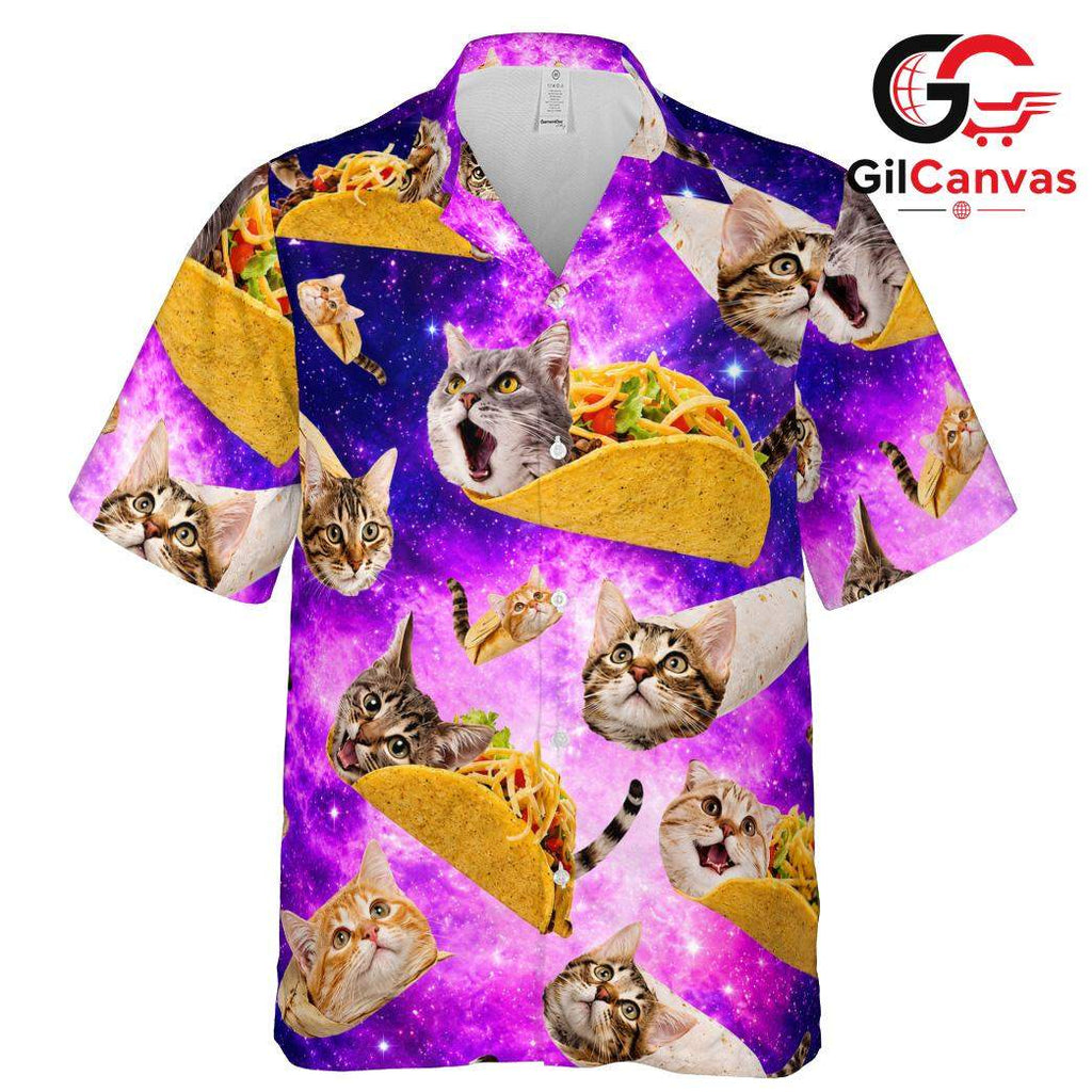 Cute Cat Taco Hawaiian Shirt, Fun Unisex Print for Summer Beach Parties