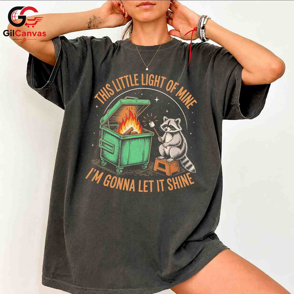 Cute Colorful Raccoon T-Shirt Unisex Festive Party Environment Lover Graphic Tee