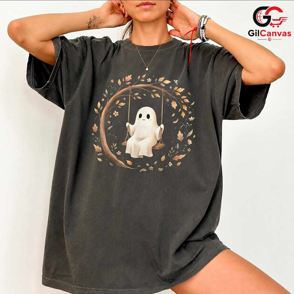 Cute Ghost Lover Fall Tee Shirt Unisex Spooky Halloween Party Gift Kids Teens