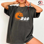 Cute Ghost Pumpkin T-Shirt Halloween Perfect Kids Fun Graphic Tee Boys Girls
