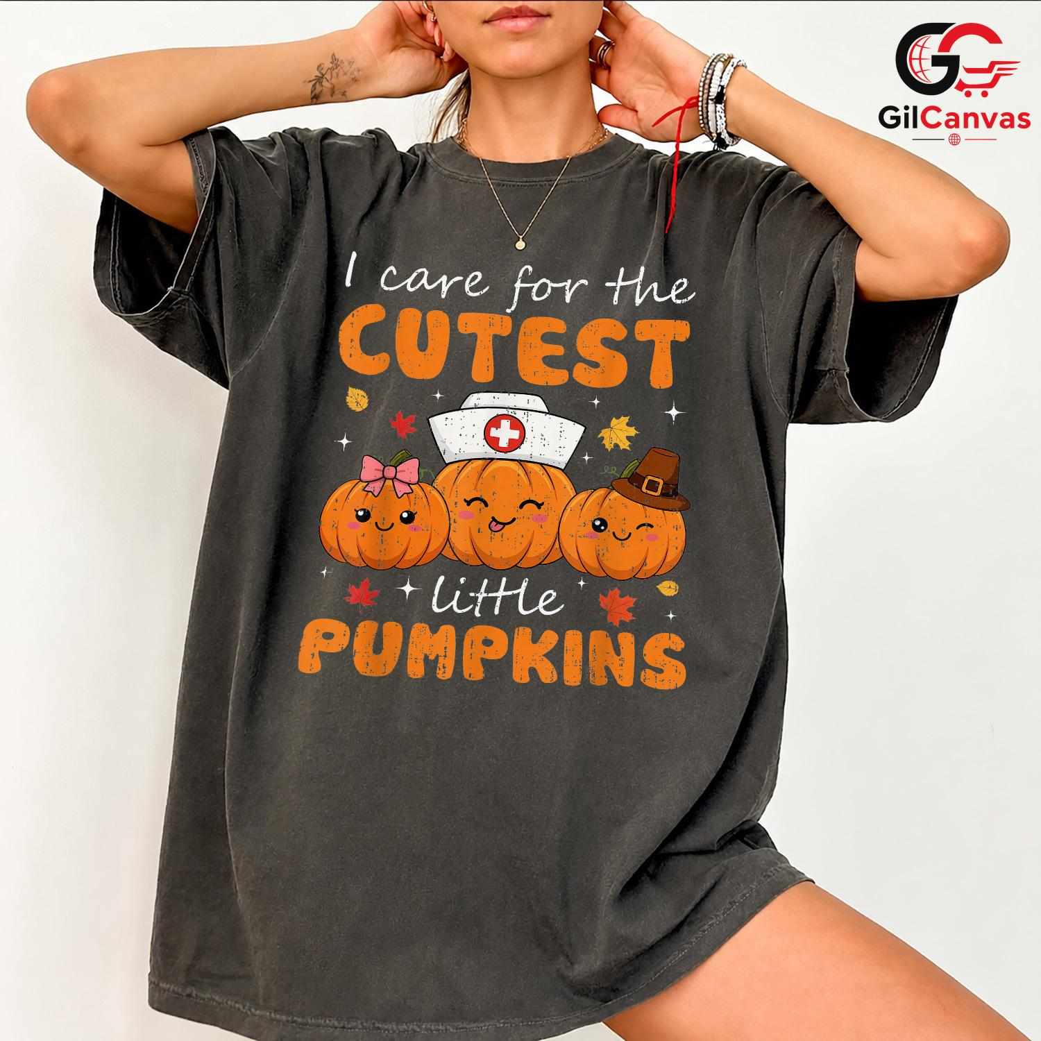 Cute Pumpkin Nurse T-Shirt Unisex Fun Fall Halloween Medical Gift For Kids