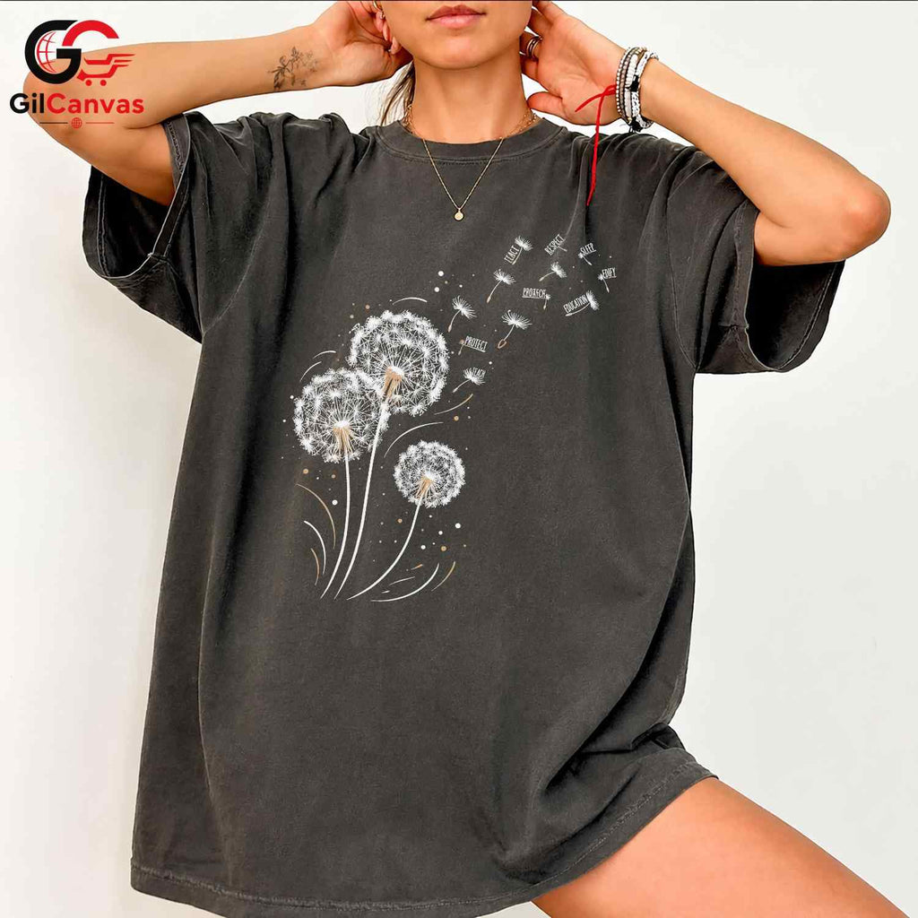 Dandelion Graphic T-Shirt Motivational Custom Design Inspirational Women Gift