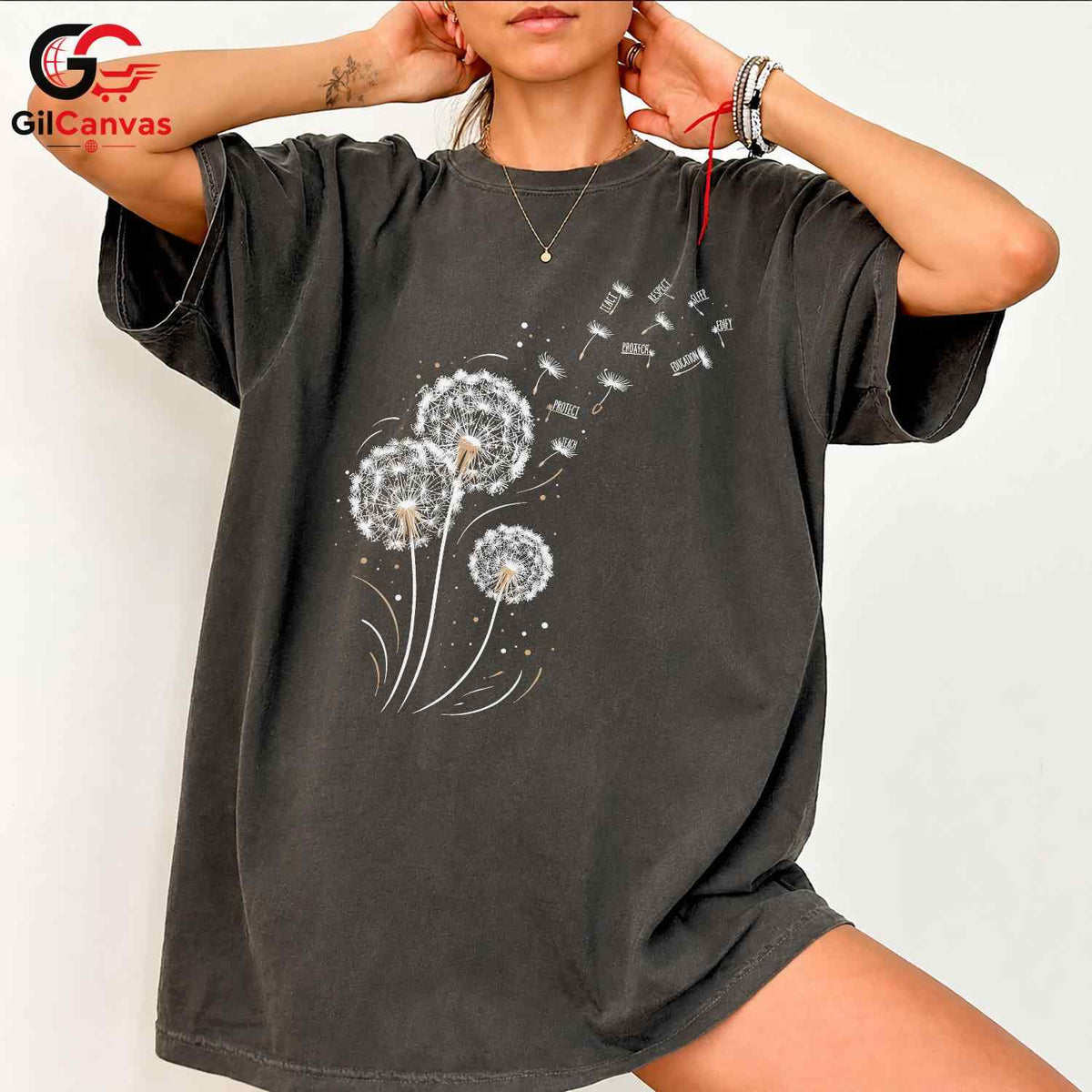Dandelion Graphic T-Shirt Motivational Custom Design Inspirational Women Gift