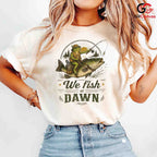 Dawn Fishing Frog Tee Shirt Outdoor Angler Adventure Unisex Graphic Apparel