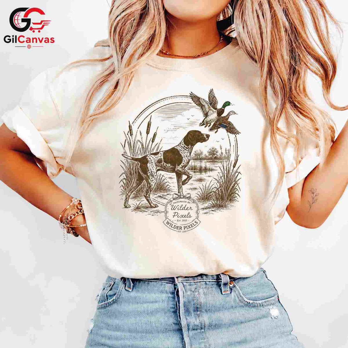 Dog Hunting Season T-Shirt Unisex Pet Lover Illustration Casual Graphic Apparel