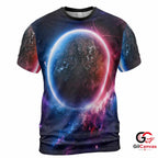 Earth Cosmic Space 3D T-Shirt, Beautiful Unisex Galaxy Graphic Tee For Astronomy