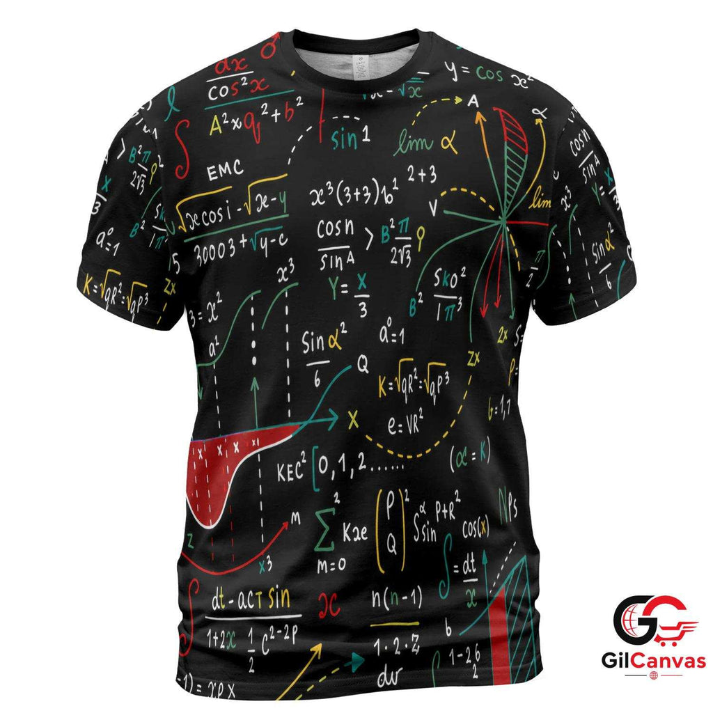 Educational Math 3D T-Shirt, Fun Unisex Back To School Graphic Tee For Students