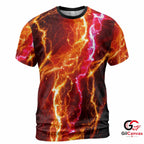 Electric Pattern 3D T-Shirt, Unisex Lightning Graphic Tee Gift For Festivals