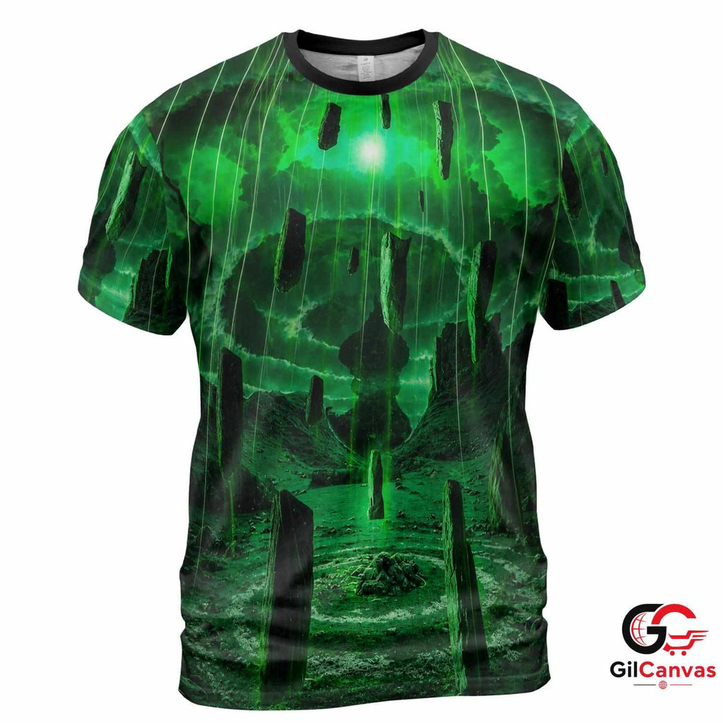 Ethereal Landscape 3D T-Shirt, Unisex Gaming Graphic Tee Gift For Halloween