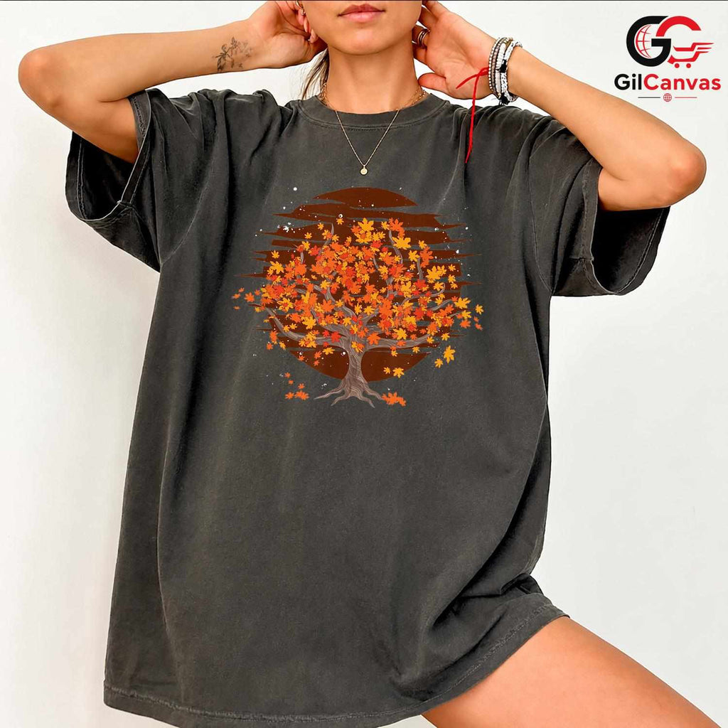 Fall Tree Nature Autumn Shirt Unisex Cute Cozy Season Gift Idea For Friends